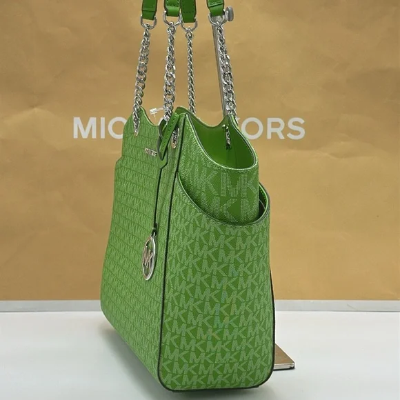 Michael Kors Jet Set Large Signature Logo Chain Shoulder Tote Bag
Jungle Green - Picture 4 of 16